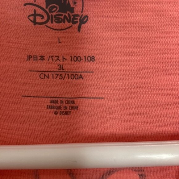 Disneys Women Pink Salmon Graphic Minnie Mouse Short Sleeve T-shirt Size Large - Picture 4 of 11